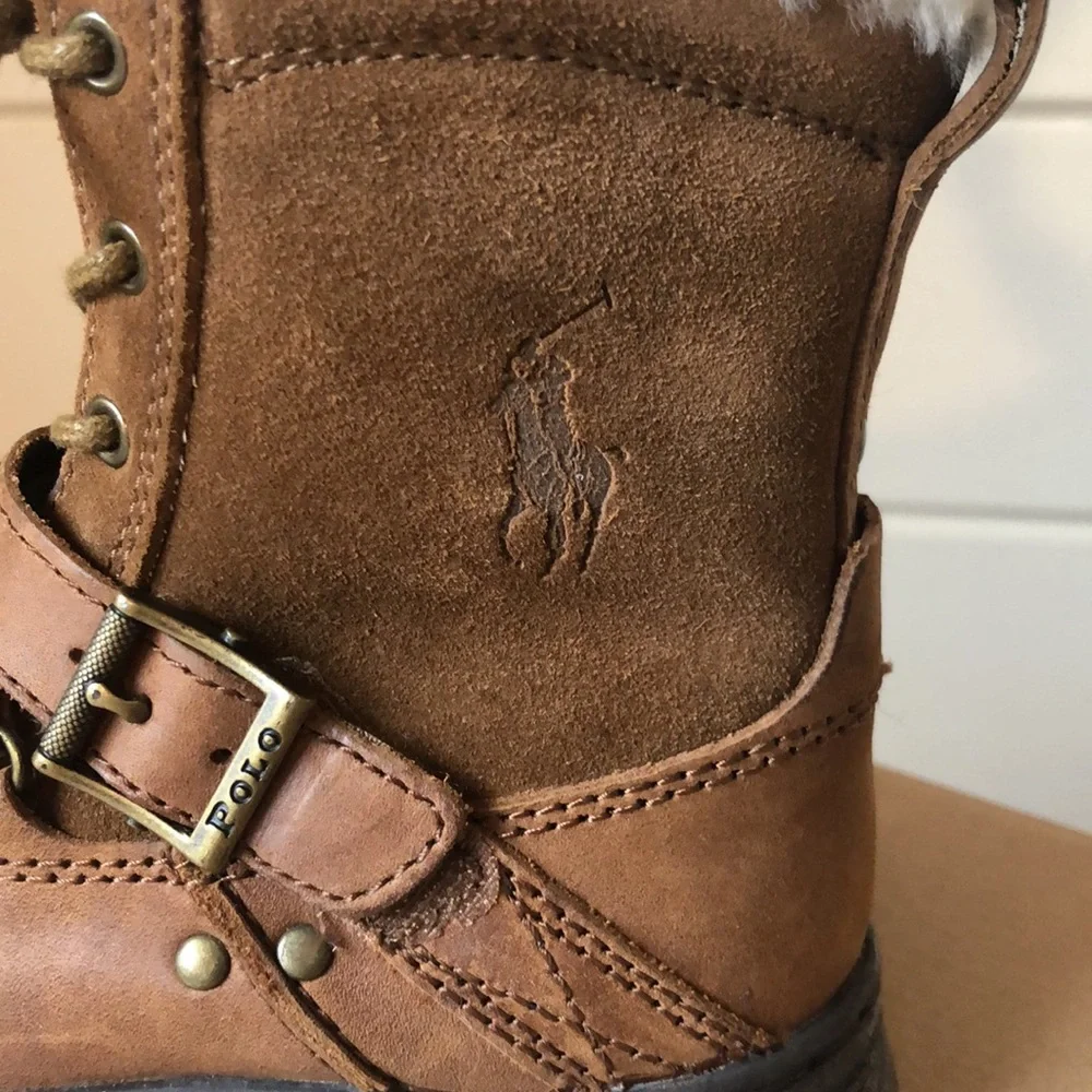 Polo by Ralph Lauren Leather Shearling Boot Size 9